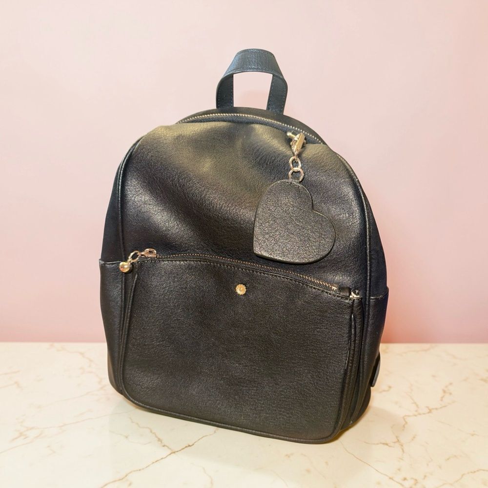 Lauren Conrad Kate faux Leather Backpack with Heart Charm